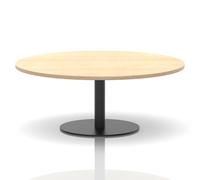 Italia 1200mm Round Coffee Table Maple Top 475mm High Black Leg
