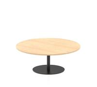 Italia 1200mm Round Coffee Table Maple Top 475mm High Black Leg