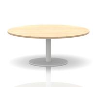 Italia 1200mm Round Coffee Table Maple Top 475mm High White Leg