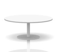 Italia 1200mm Round Coffee Table White Top 475mm High White Leg