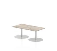 Italia 1200x600mm Poseur Rectangular Table Grey Oak Top 475mm High Leg
