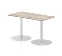 Italia 1200x600mm Poseur Rectangular Table Grey Oak Top 725mm High Leg