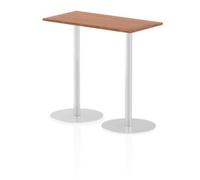 Italia 1200x600mm Poseur Rectangular Table Walnut Top 1145mm High Leg