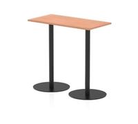 Italia 1200x600mm Rectangular Table Beech 1145mm High Black Leg
