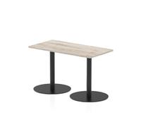Italia 1200x600mm Rectangular Table Grey Oak Top 720mm High Black Leg