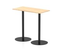 Italia 1200x600mm Rectangular Table Maple Top 1145mm High Black Leg
