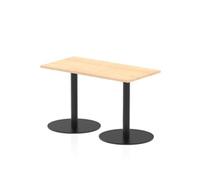 Italia 1200 x 600mm Poseur Rectangular Table Maple Top 720mm High Black Leg
