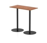 Italia 1200x600mm Rectangular Table Walnut Top 1145mm High Black Leg