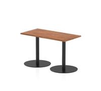Italia 1200 x 600mm Poseur Rectangular Table Walnut Top 720mm High Black Leg