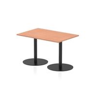 Italia 1200 x 800mm Poseur Rectangular Table Beech Top 720mm High Black Leg