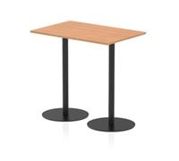 Italia 1200x800 Poseur Rectangular Table Oak Top 1145mm High Black Leg