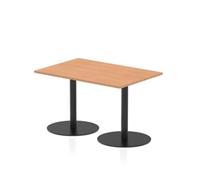 Italia 1200 x 800mm Poseur Rectangular Table Oak Top 720mm High Black Leg