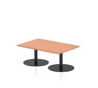 Italia 1200x800 Rectangular Coffee Table Beech 475mm High Black Leg