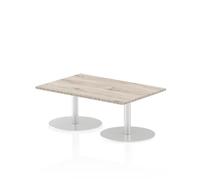 Italia 1200x800mm Poseur Rectangular Table Grey Oak Top 475mm High Leg