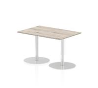Italia 1200x800mm Poseur Rectangular Table Grey Oak Top 725mm High Leg