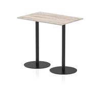 Italia 1200x800mm Table Grey Oak Top 1145mm High Black Leg