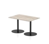 Italia 1200 x 800mm Poseur Rectangular Table Grey Oak Top 720mm High Black Leg