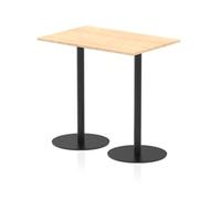 Italia 1200 x 800mm Poseur Rectangular Table Maple Top 1145mm High Black Leg