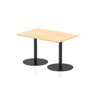 Italia 1200 x 800mm Poseur Rectangular Table Maple Top 720mm High Black Leg