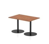 Italia 1200 x 800mm Poseur Rectangular Table Walnut Top 720mm High Black Leg