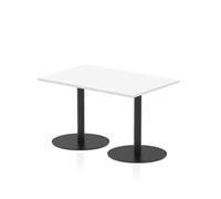 Italia 1200x800mm Table White Top 720mm High Black Leg