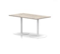 Italia 1400 x 800mm Poseur Rectangular Table Grey Oak Top 720mm High White Leg