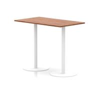 Italia 1400 x 800mm Poseur Rectangular Table Walnut Top 1145mm High White Leg