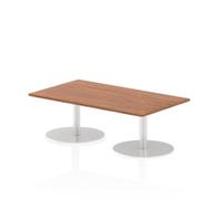 Italia 1400 x 800mm Poseur Rectangular Table Walnut Top 475mm High Leg