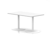 Italia 1400 x 800mm Poseur Rectangular Table White Top 720mm High White Leg
