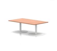 Italia 1400 x 800mm Rectangular Coffee Table Beech Top 475mm High White Leg