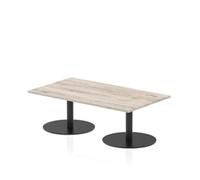 Italia 1400 x 800mm Rectangular Coffee Table Grey Oak Black Leg
