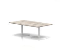 Italia 1400 x 800mm Rectangular Coffee Table Grey Oak Top 475mm High White Leg