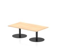 Italia 1400 x 800mm Rectangular Coffee Table Maple Top Black Leg