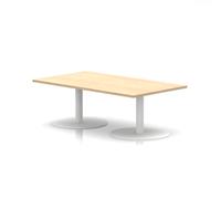 Italia 1400 x 800mm Rectangular Coffee Table Maple Top 475mm High White Leg