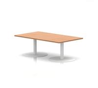 Italia 1400 x 800mm Rectangular Coffee Table Oak Top 475mm High White Leg