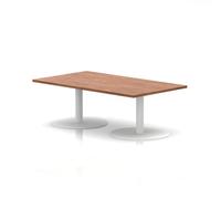 Italia 1400 x 800mm Rectangular Coffee Table Walnut Top 475mm High White Leg