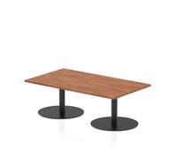 Italia 1400 x 800mm Rectangular Coffee Table Walnut Top Black Leg