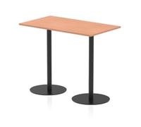 Italia 1400 x 800mm Poseur Rectangular Table Beech Top 1145mm High Black Leg