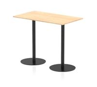 Italia 1400 x 800mm Poseur Rectangular Table Maple Top 1145mm High Black Leg