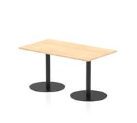 Italia 1400 x 800mm Poseur Rectangular Table Maple Top 720mm High Black Leg