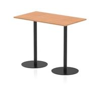 Italia 1400 x 800mm Rectangular Table Oak Top 1145mm High Black Leg