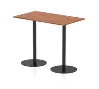 Italia 1400 x 800mm Rectangular Table Walnut Top 1145mm High Black Leg