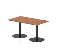 Italia 1400 x 800mm Rectangular Table Walnut Top 720mm High Black Leg