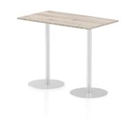 Italia 1400x800mm Poseur Rectangular Table Grey Oak Top