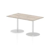 Italia 1400x800mm Poseur Rectangular Table Grey Oak Top 725mm High Leg