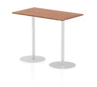 Italia 1400x800mm Poseur Rectangular Table Walnut Top 1145mm High Leg