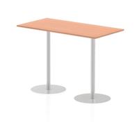 Italia 1600 x 800mm Poseur Rectangular Table Beech Top 1145mm High Leg