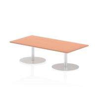 Italia 1600 x 800mm Poseur Rectangular Table Beech Top 475mm High Leg
