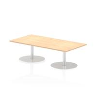Italia 1600 x 800mm Poseur Rectangular Table Maple Top 475mm High Leg