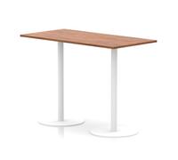 Italia 1600 x 800mm Poseur Rectangular Table Walnut Top 1145mm High White Leg